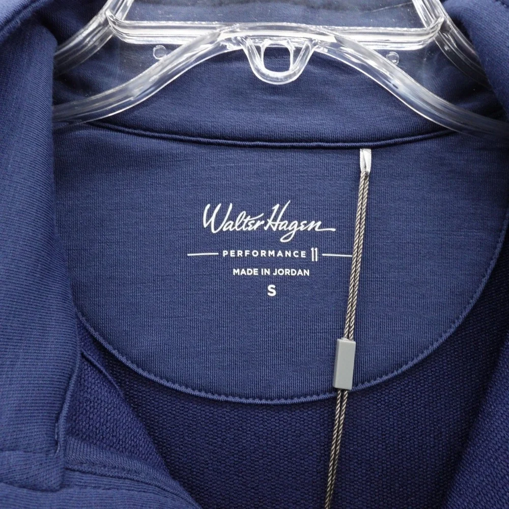 Walter Hagen Mens Navy Blue Performance 11 Quarter Zip Pullover Small New